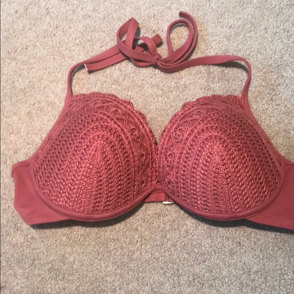 Shade Shore 38 B Dusty Pink halter Bikini Top.